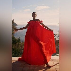 Regina Off Shoulder Rosette Detail Maxi Dress